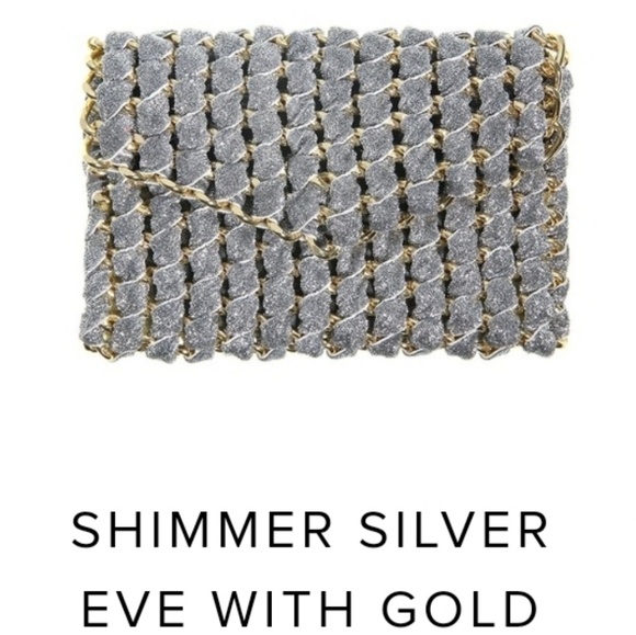 Tambonita Handbags - NWTags , Tambonita Silver/Gold Chain Eve Clutch